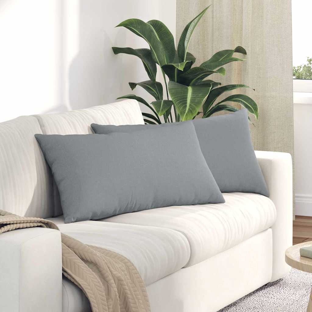 vidaXL Poduszki na sofę 2 pcs Jasnoszary 80 x 40 cm tkanina