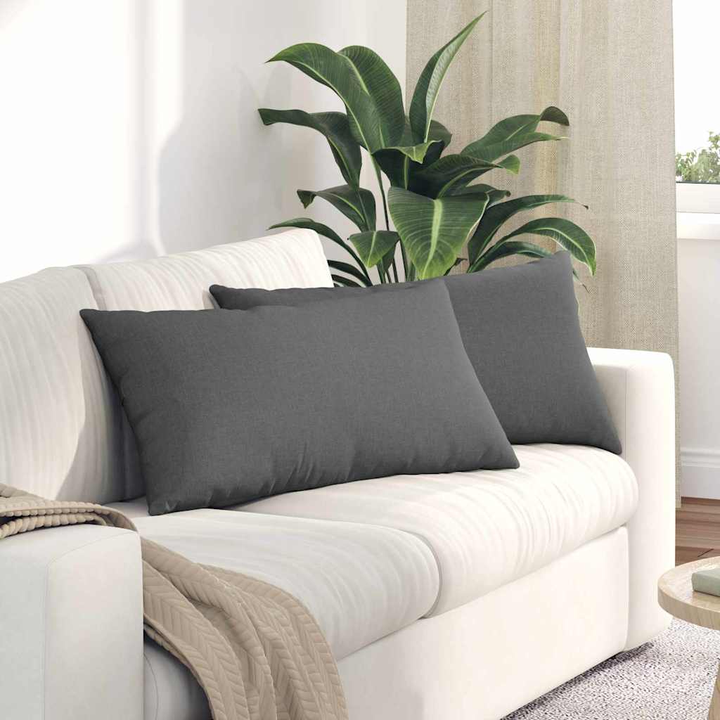 vidaXL Poduszki na sofę 2 pcs Ciemnoszary 80 x 40 cm tkanina