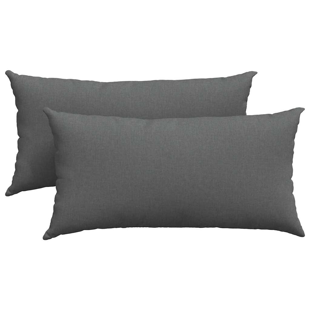 vidaXL Poduszki na sofę 2 pcs Ciemnoszary 80 x 40 cm tkanina