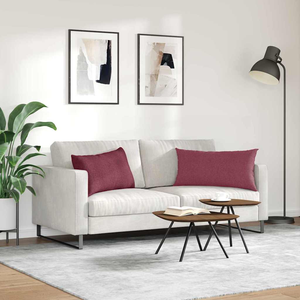 vidaXL Poduszki na sofę 2 pcs Czerwone wino 80 x 40 cm tkanina