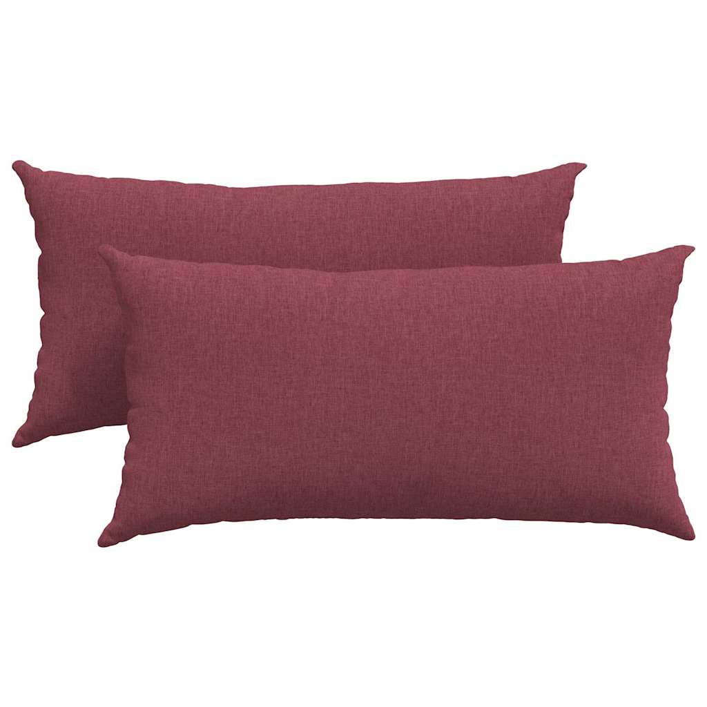 vidaXL Poduszki na sofę 2 pcs Czerwone wino 80 x 40 cm tkanina