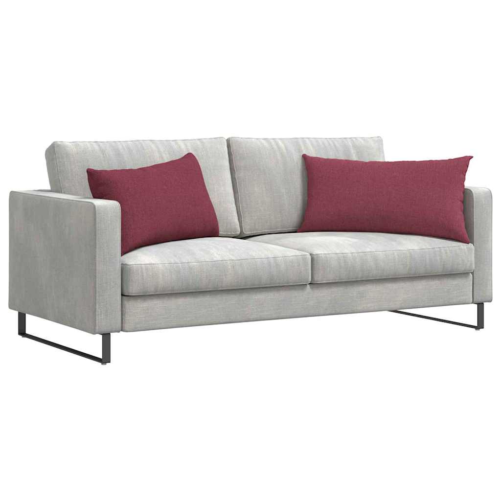 vidaXL Poduszki na sofę 2 pcs Czerwone wino 80 x 40 cm tkanina