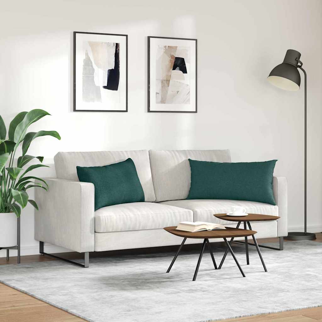 vidaXL Poduszki na sofę 2 pcs Ciemna zieleń 80 x 40 cm tkanina