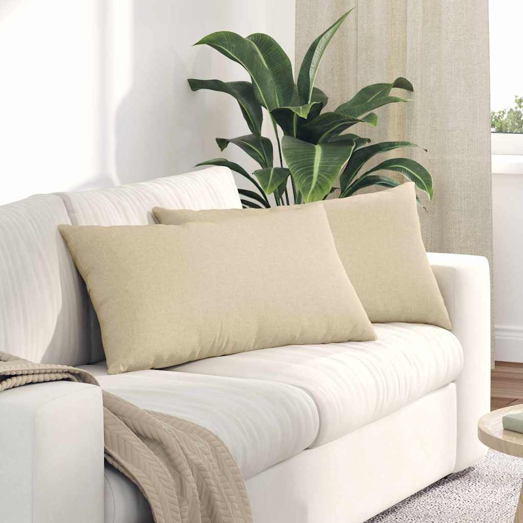 vidaXL Poduszki na sofę 2 pcs Kremowy 80 x 40 cm tkanina