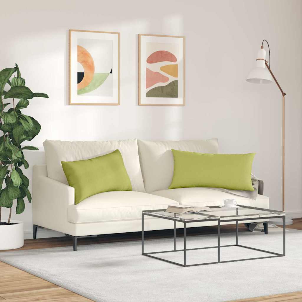 vidaXL Poduszki na sofę 2 pcs Jasnozielony 80 x 40 cm tkanina