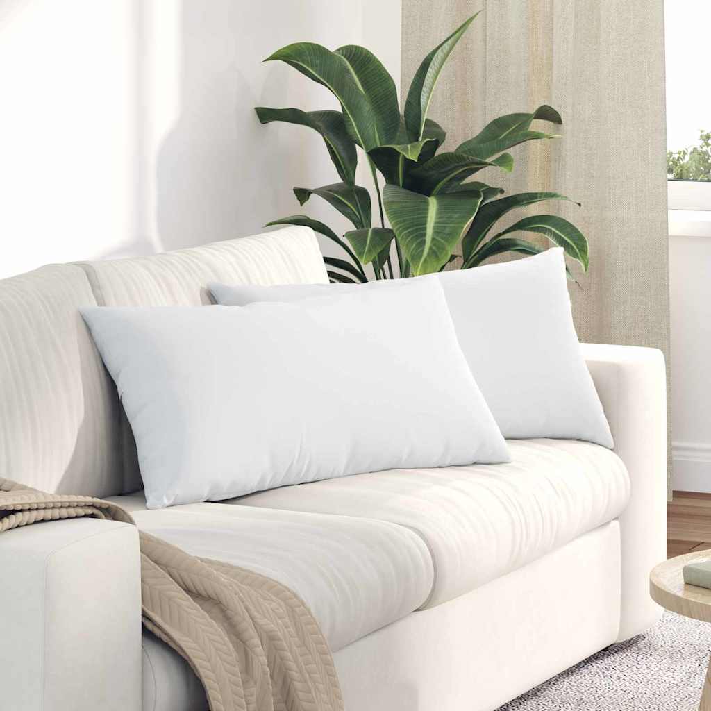 vidaXL Poduszki na sofę 2 pcs Biały 80 x 40 cm tkanina