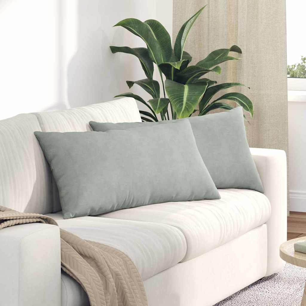 vidaXL Poduszki na sofę 2 pcs Jasnoszary 80 x 40 cm Tkanina sztruksowa