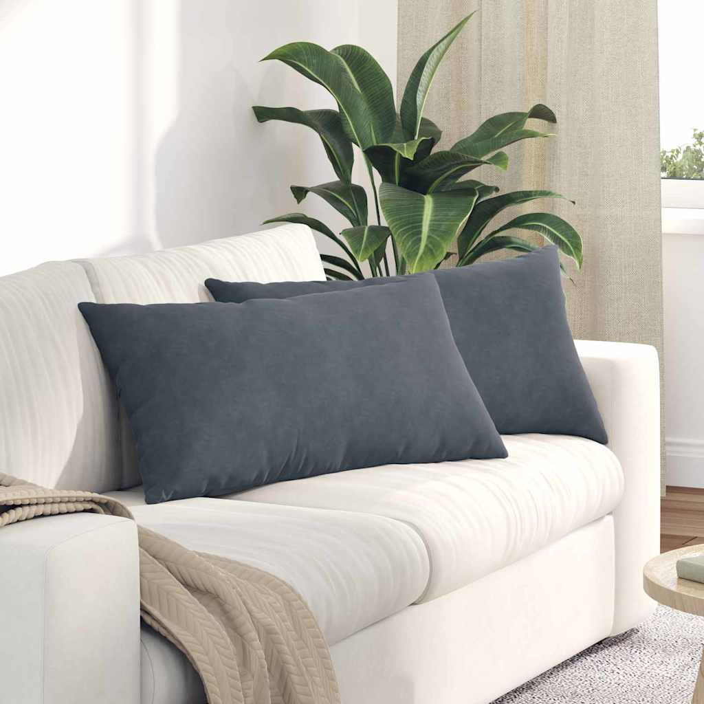 vidaXL Poduszki na sofę 2 pcs Ciemnoszary 80 x 40 cm