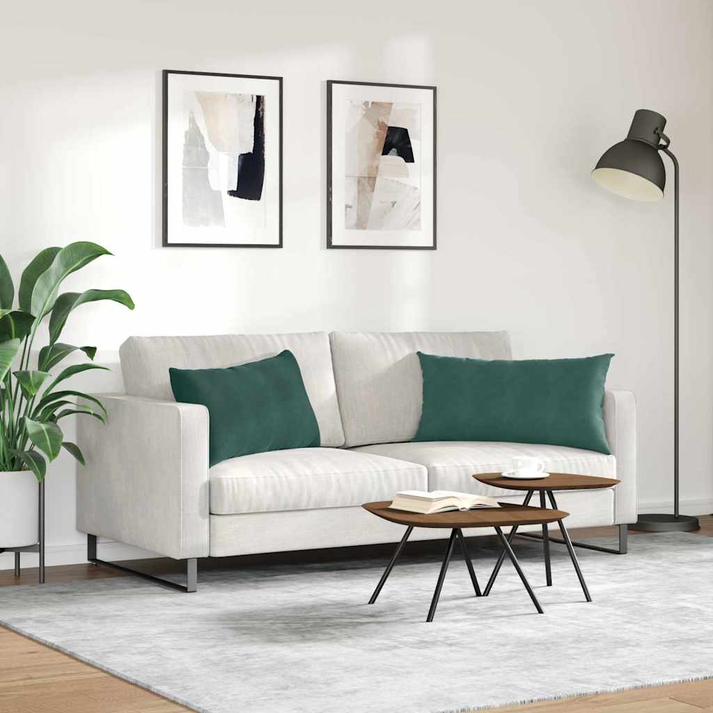 vidaXL Poduszki na sofę 2 pcs Ciemna zieleń 80 x 40 cm