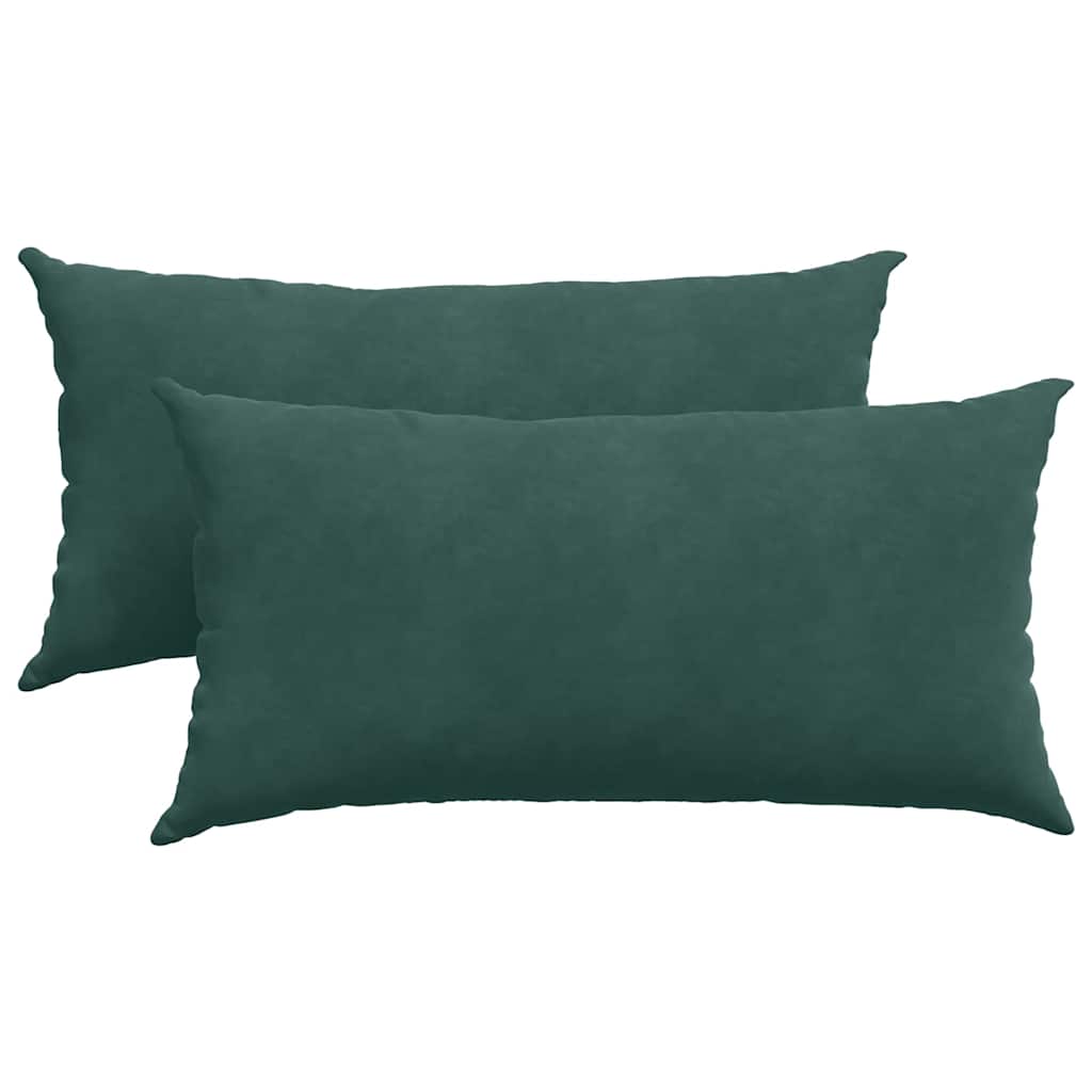 vidaXL Poduszki na sofę 2 pcs Ciemna zieleń 80 x 40 cm