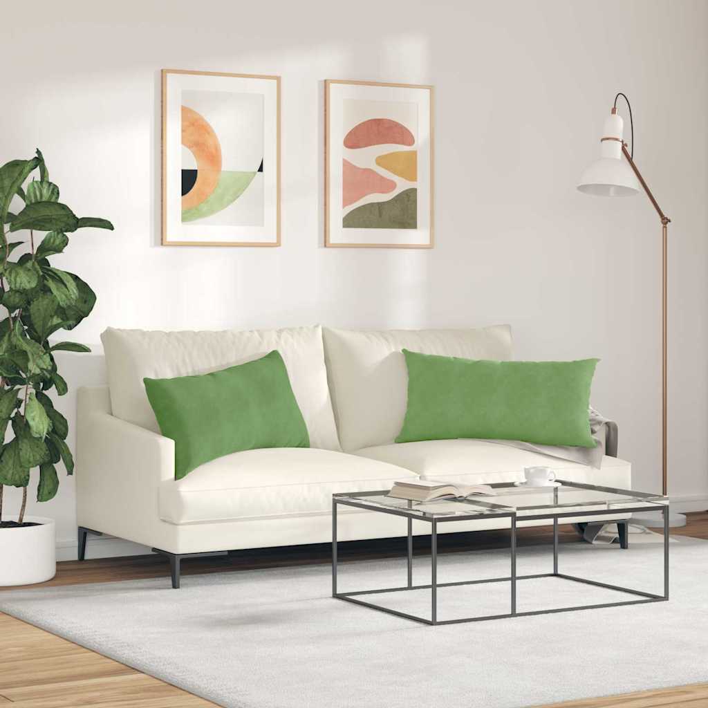 vidaXL Poduszki na sofę 2 pcs Jasnozielony 80 x 40 cm