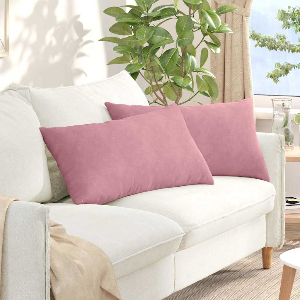 vidaXL Poduszki na sofę 2 pcs Różowy 80 x 40 cm Tkanina sztruksowa