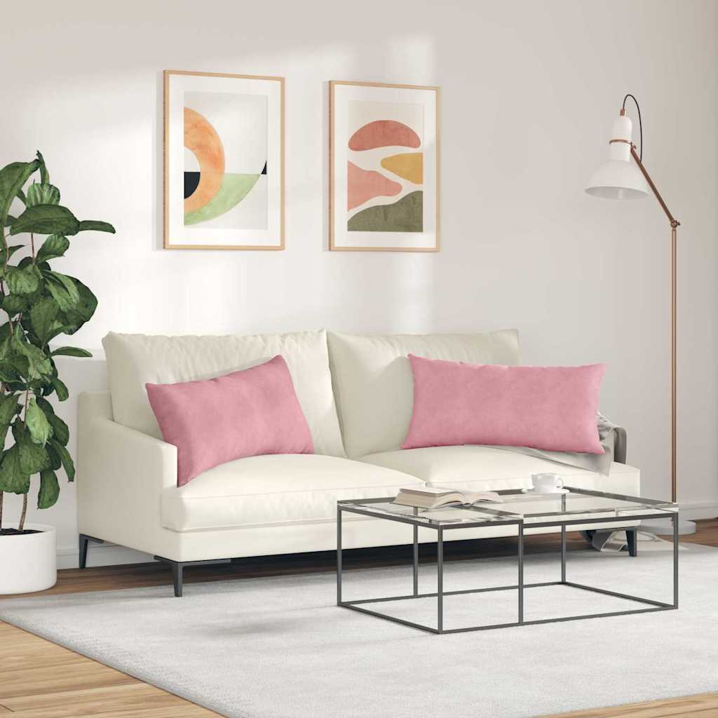 vidaXL Poduszki na sofę 2 pcs Różowy 80 x 40 cm Tkanina sztruksowa