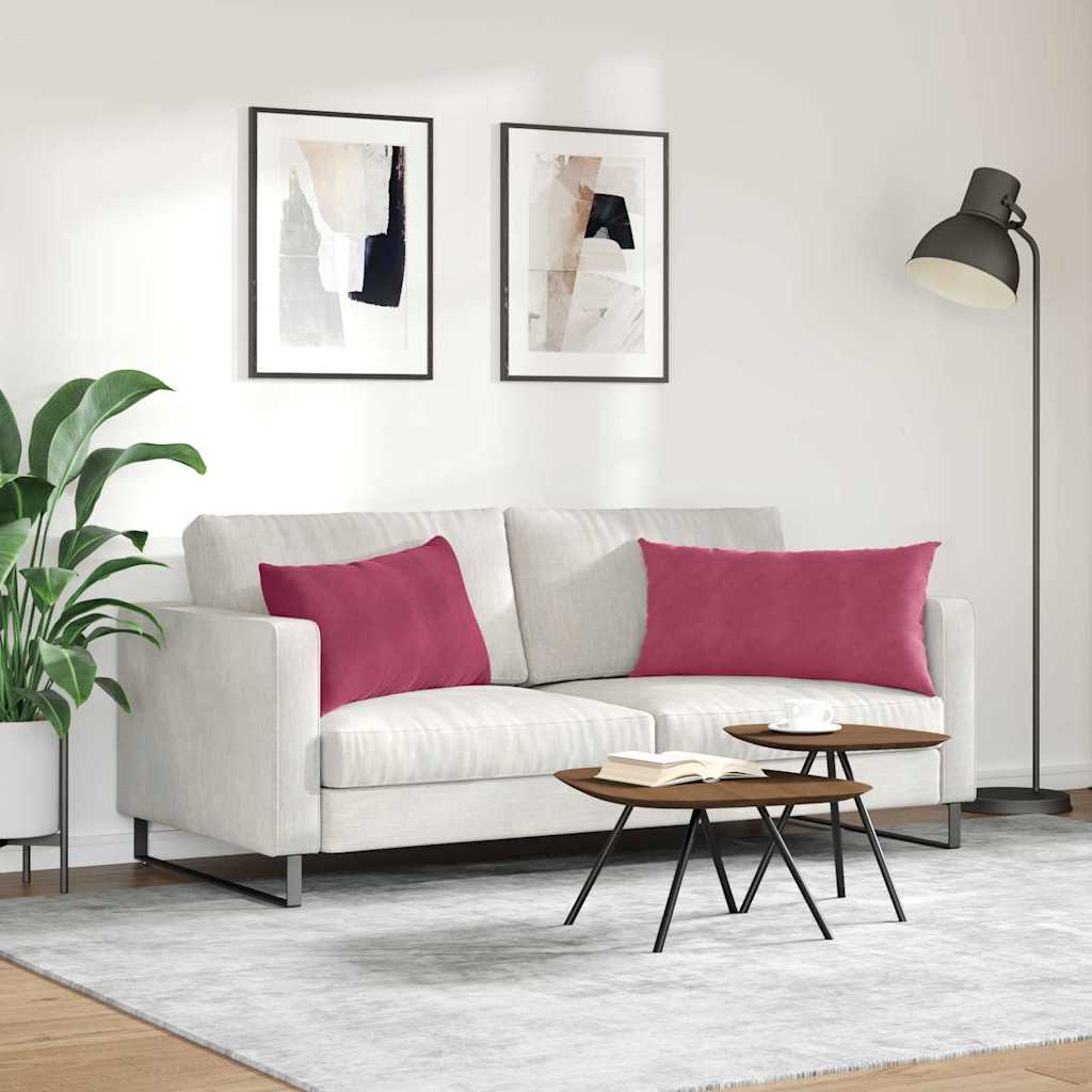 vidaXL Poduszki na sofę 2 pcs Czerwone wino 80 x 40 cm