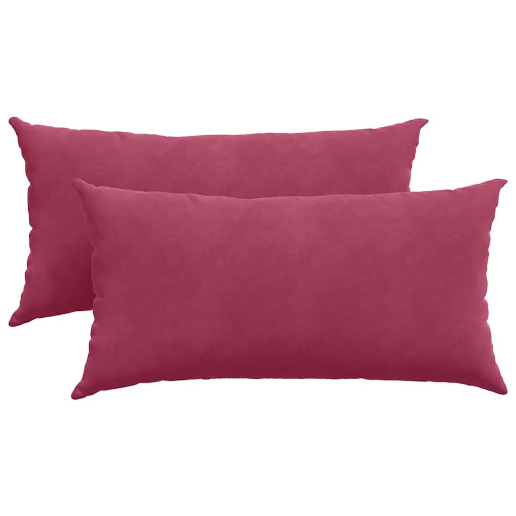 vidaXL Poduszki na sofę 2 pcs Czerwone wino 80 x 40 cm