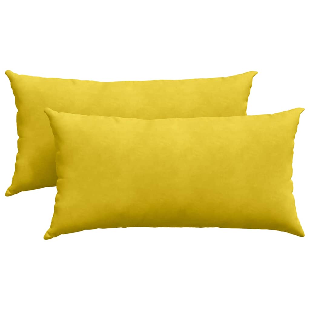 vidaXL Poduszki na sofę 2 pcs Żółty 80 x 40 cm Tkanina sztruksowa