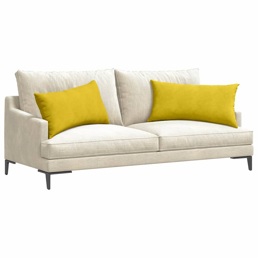 vidaXL Poduszki na sofę 2 pcs Żółty 80 x 40 cm Tkanina sztruksowa