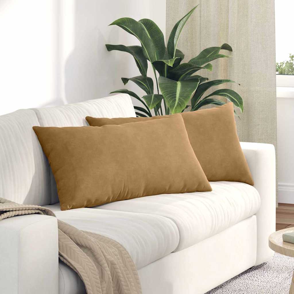vidaXL Poduszki na sofę 2 pcs Brązowy 80 x 40 cm Tkanina sztruksowa