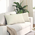 vidaXL Poduszki na sofę 2 pcs Kremowy 80 x 40 cm Tkanina sztruksowa