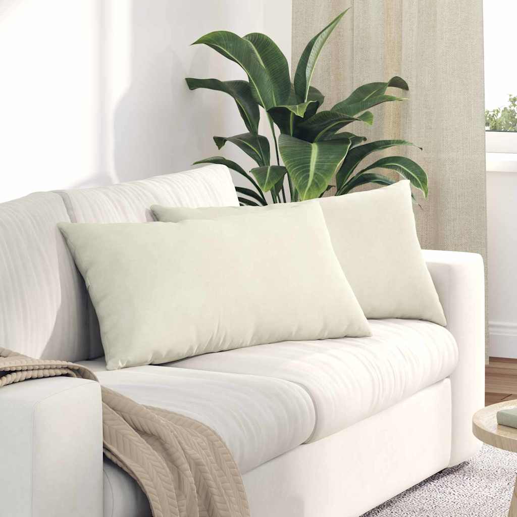 vidaXL Poduszki na sofę 2 pcs Kremowy 80 x 40 cm Tkanina sztruksowa