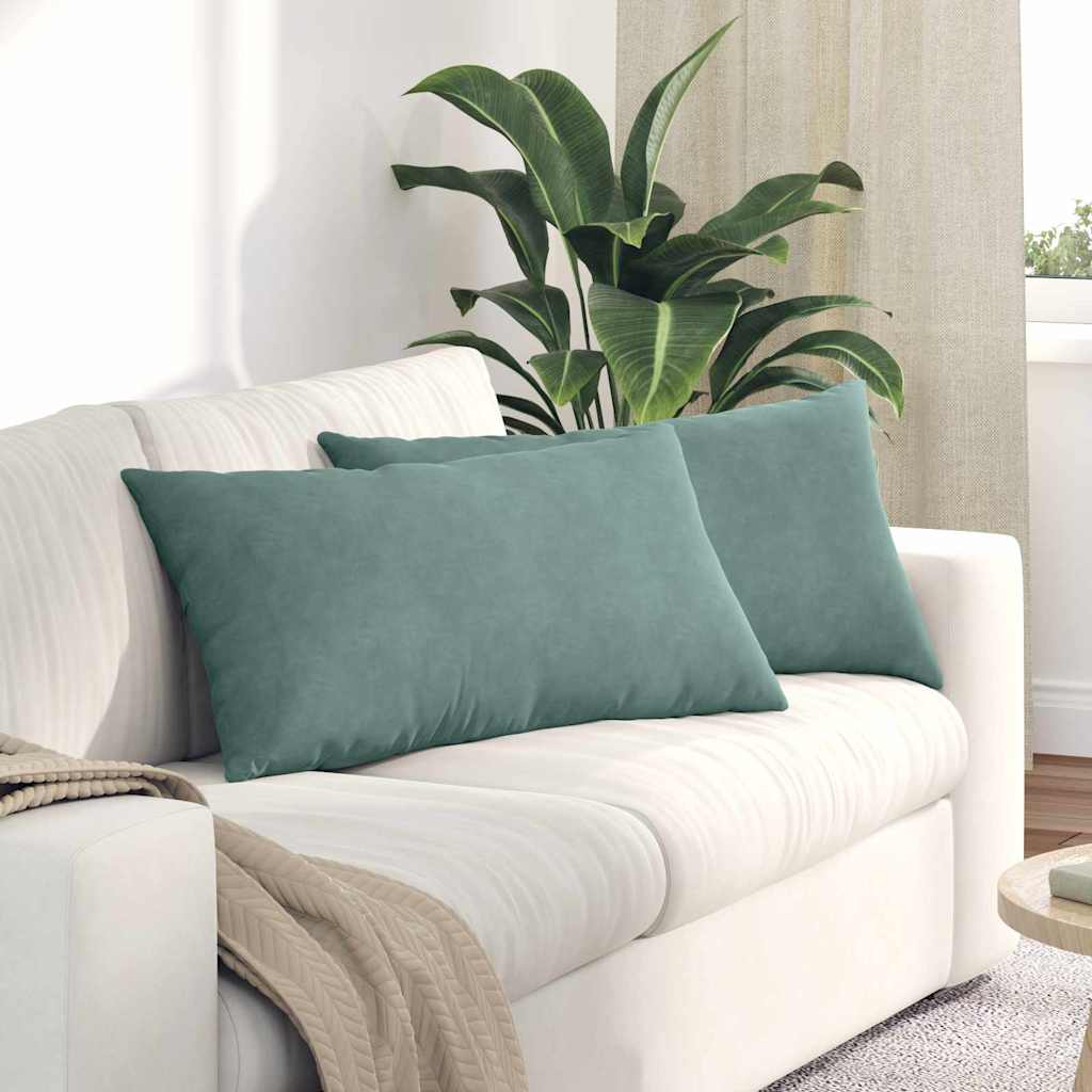vidaXL Poduszki na sofę 2 pcs Zielony morski 80 x 40 cm