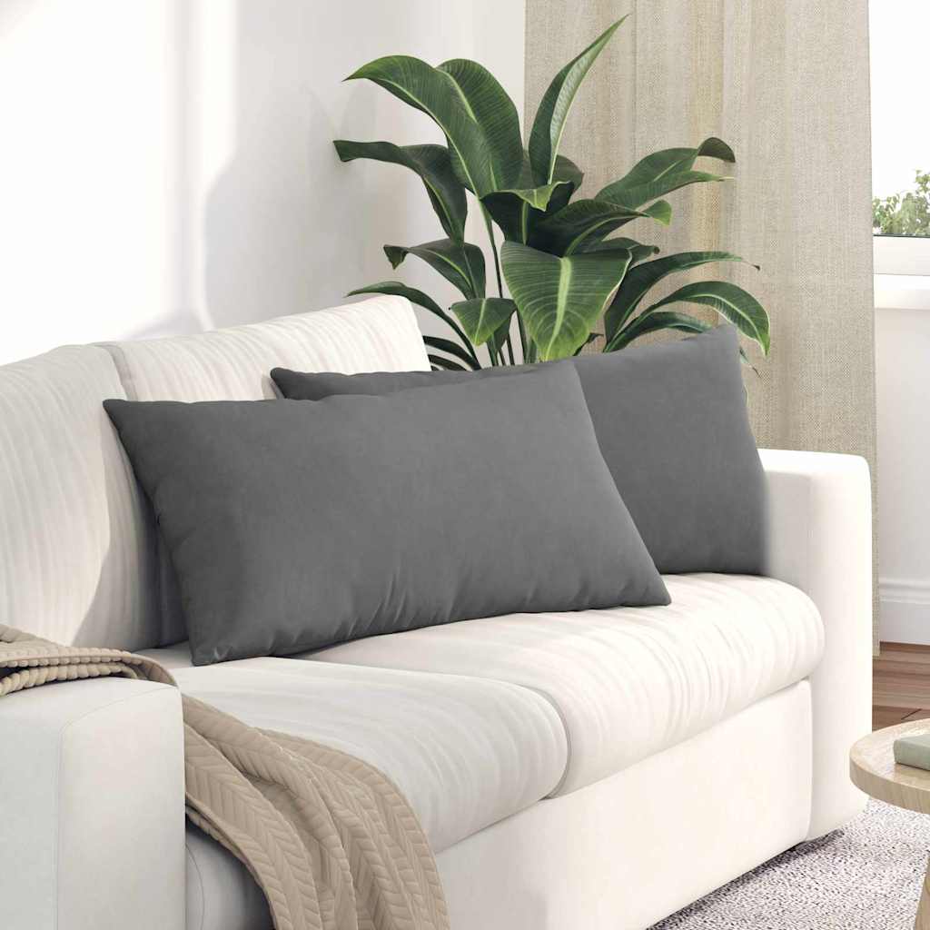 vidaXL Poduszki na sofę 2 pcs Ciemnoszary 80 x 40 cm tkanina