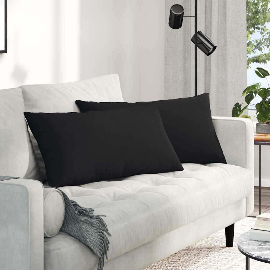 vidaXL Poduszki na sofę 2 pcs Czarny 80 x 40 cm tkanina