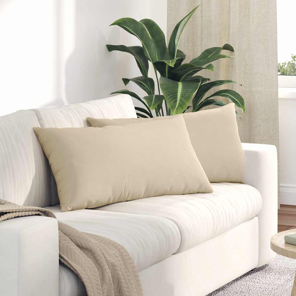 vidaXL Poduszki na sofę 2 pcs Kremowy 80 x 40 cm tkanina