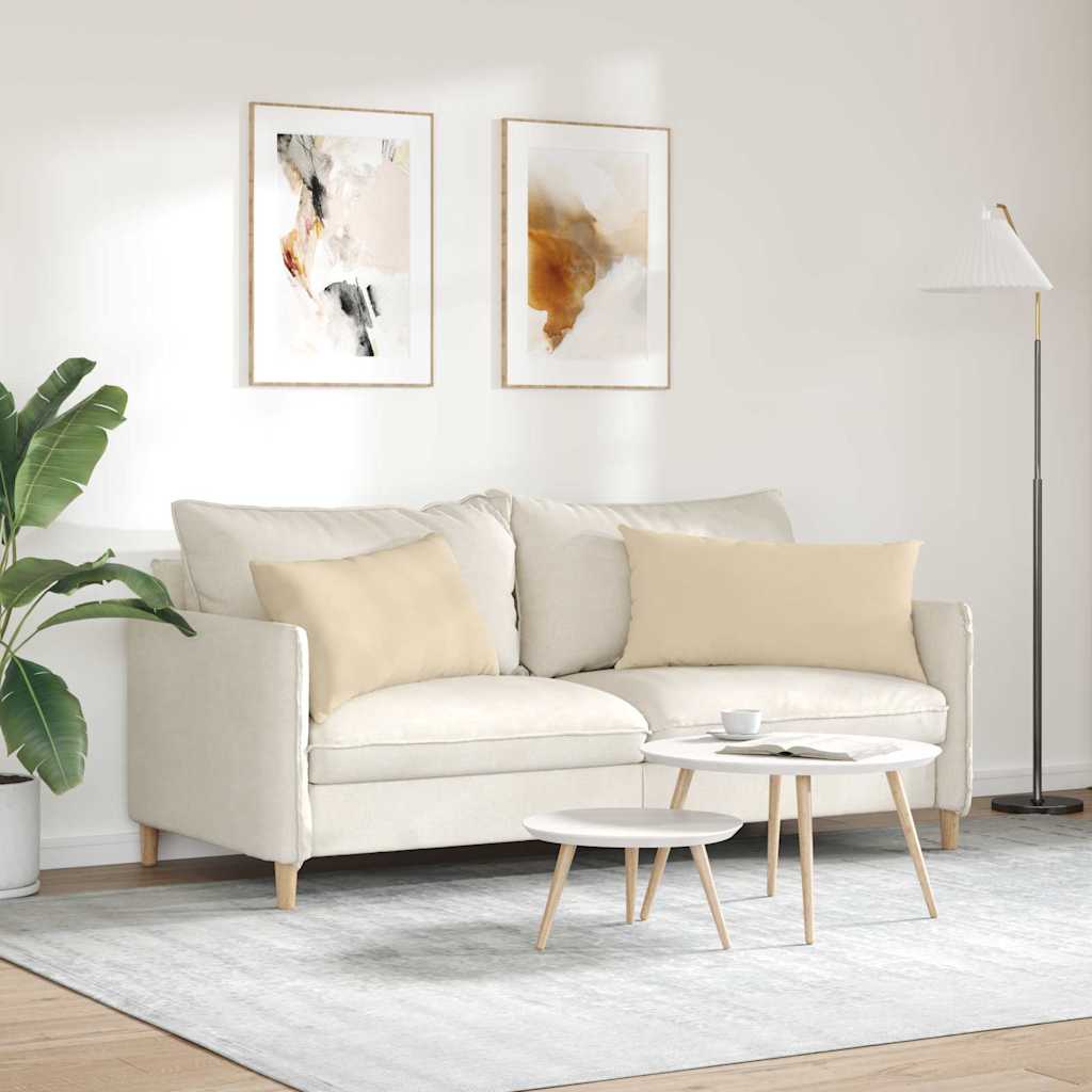 vidaXL Poduszki na sofę 2 pcs Kremowy 80 x 40 cm tkanina