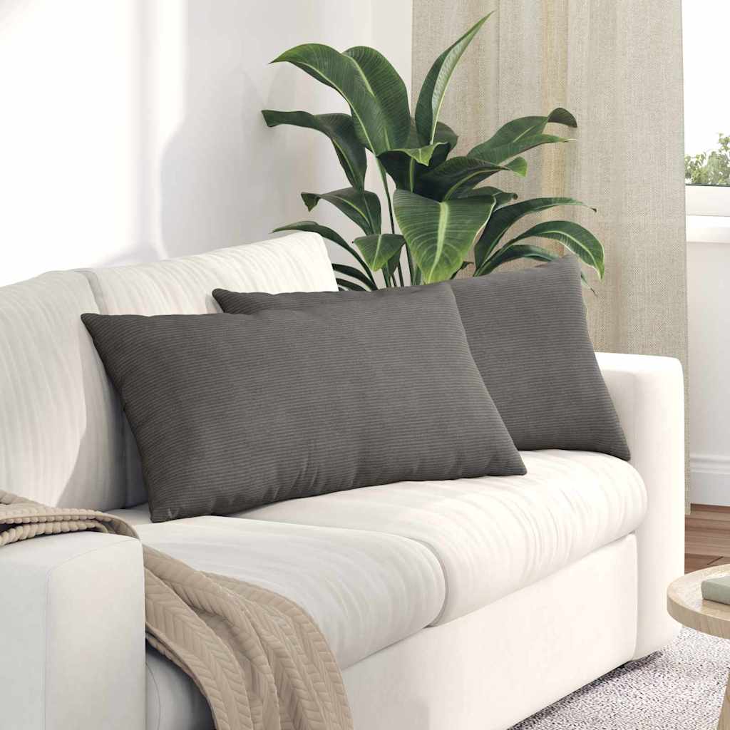 vidaXL Poduszki na sofę 2 pcs Jasnoszary 80 x 40 cm Tkanina sztruksowa