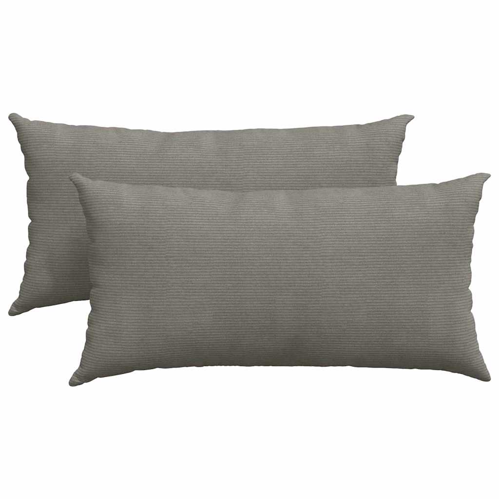 vidaXL Poduszki na sofę 2 pcs Jasnoszary 80 x 40 cm Tkanina sztruksowa
