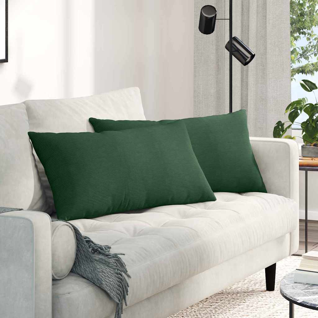 vidaXL Poduszki na sofę 2 pcs Ciemna zieleń 80 x 40 cm