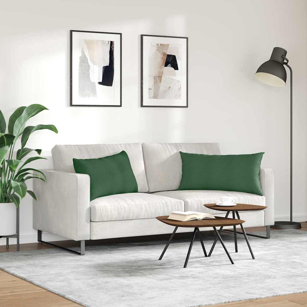 vidaXL Poduszki na sofę 2 pcs Ciemna zieleń 80 x 40 cm