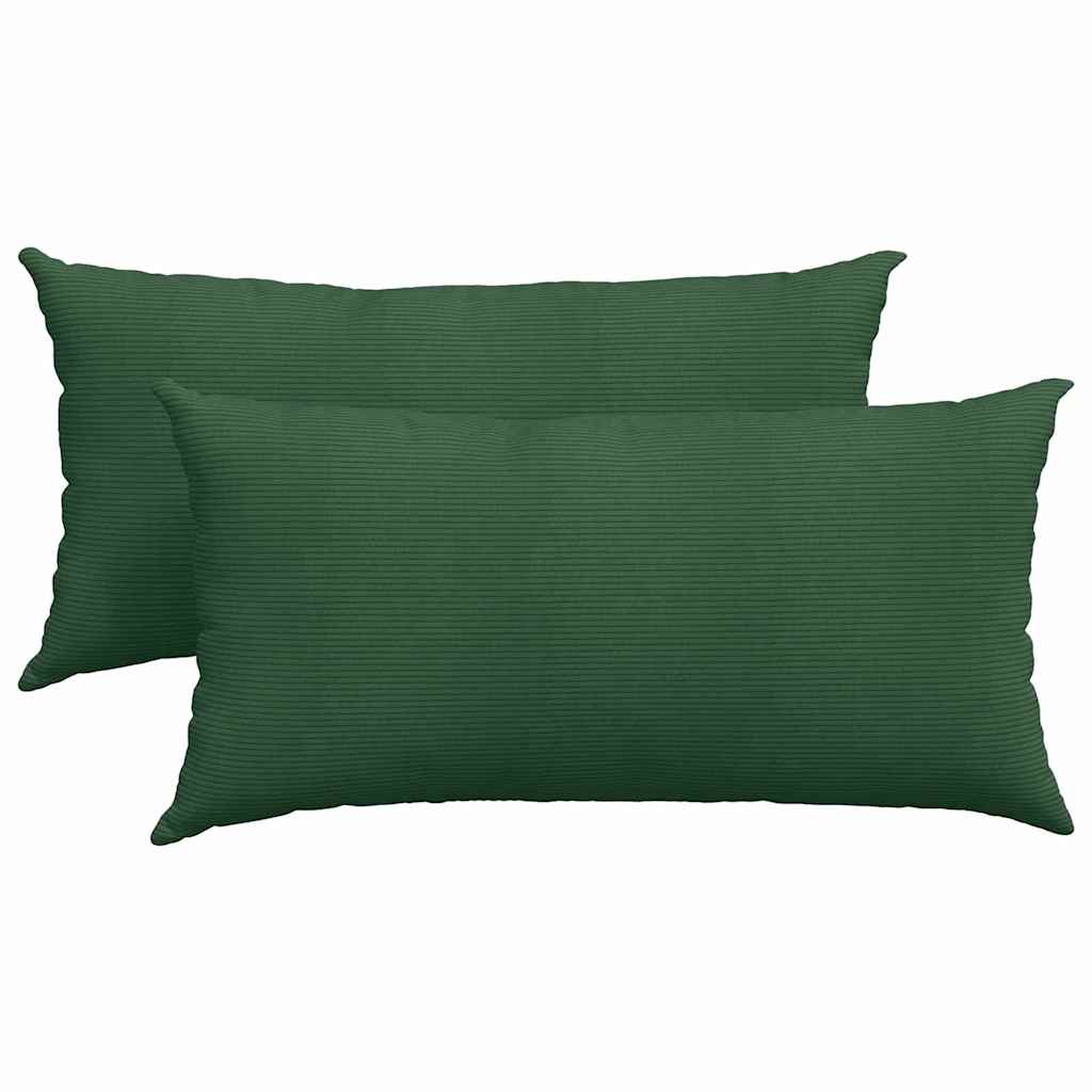 vidaXL Poduszki na sofę 2 pcs Ciemna zieleń 80 x 40 cm