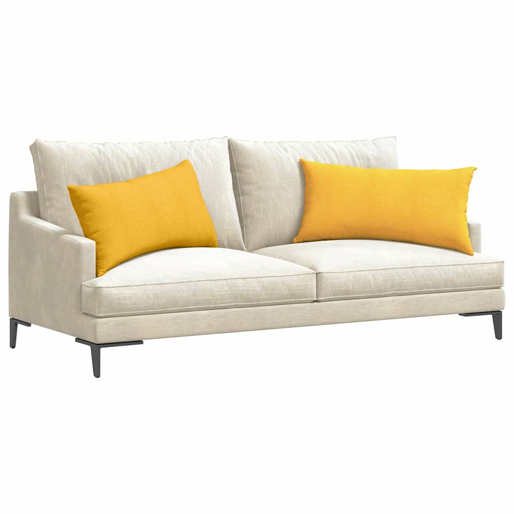 vidaXL Poduszki na sofę 2 pcs Jasnożółty 80 x 40 cm Tkanina sztruksowa