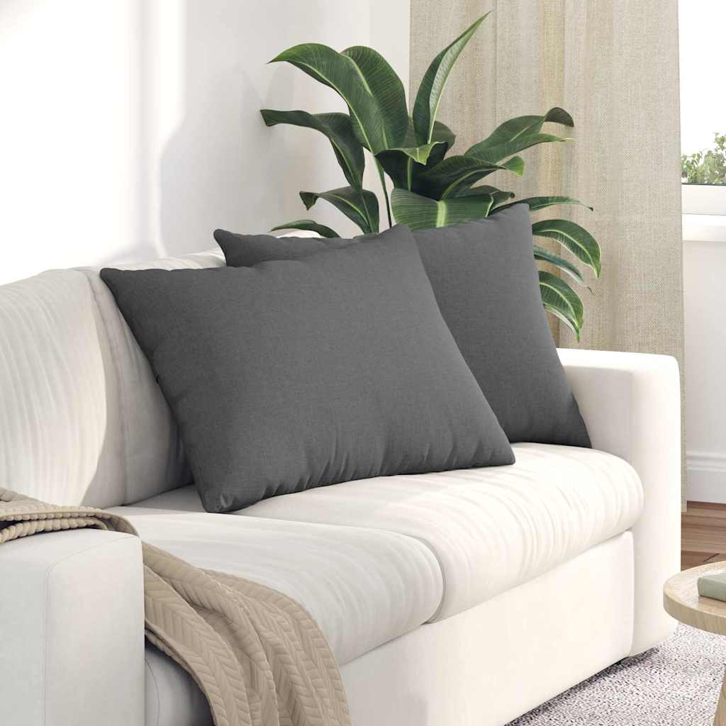 vidaXL Poduszki na sofę 2 pcs Ciemnoszary 70 x 50 cm tkanina