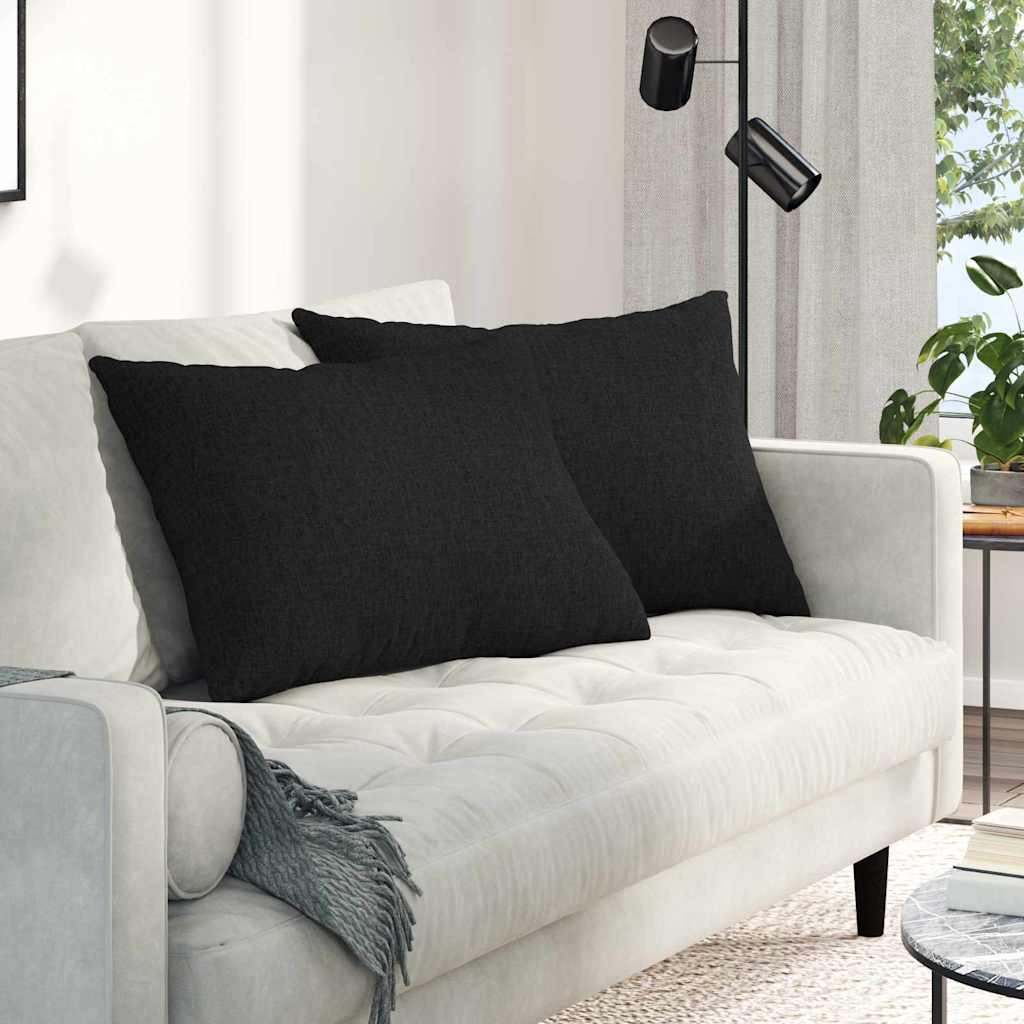 vidaXL Poduszki na sofę 2 pcs Czarny 70 x 50 cm tkanina