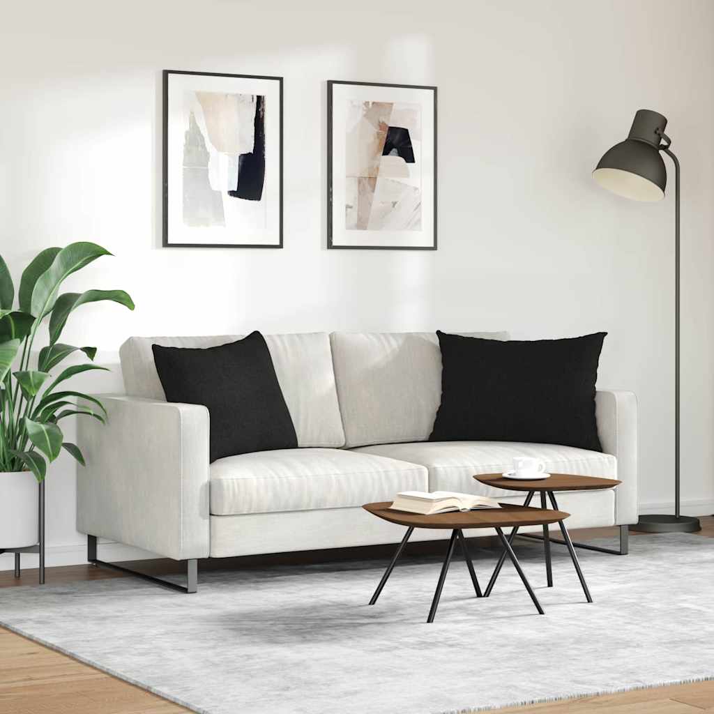 vidaXL Poduszki na sofę 2 pcs Czarny 70 x 50 cm tkanina