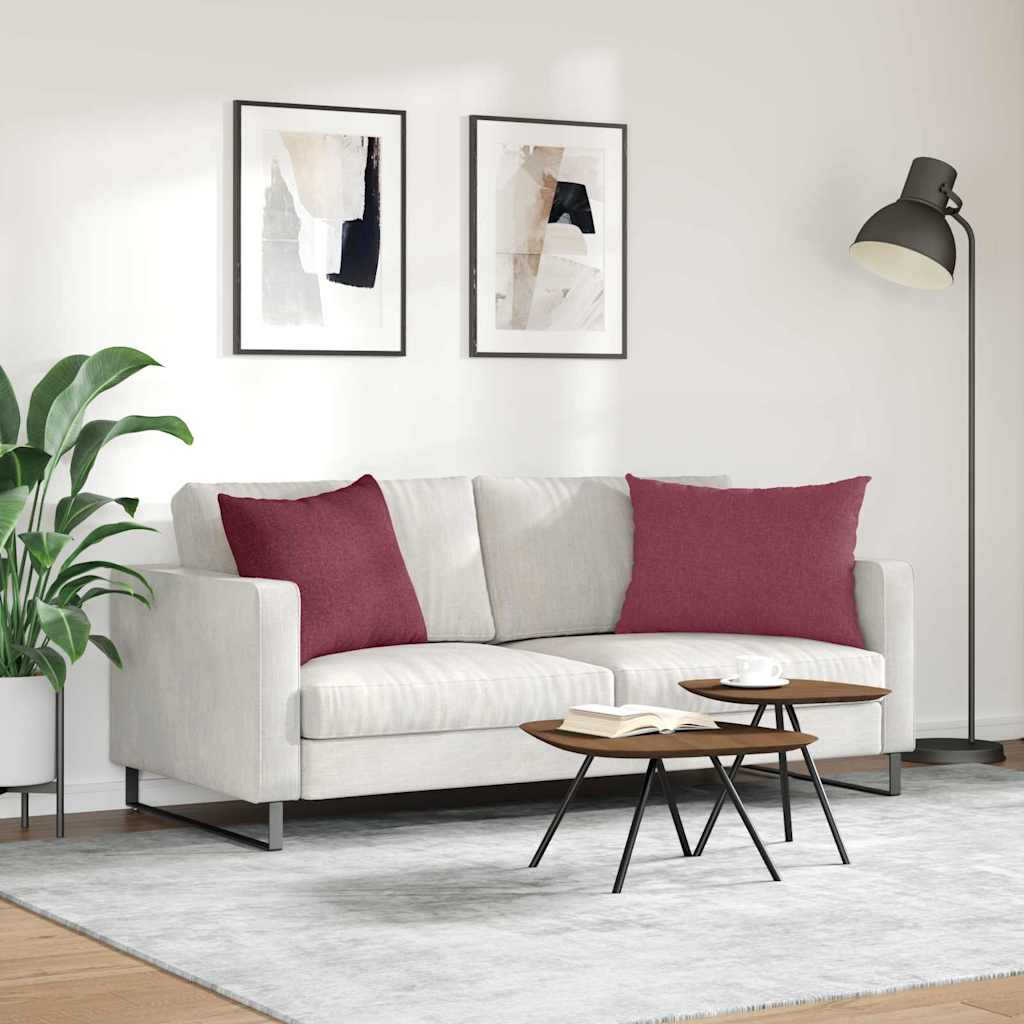 vidaXL Poduszki na sofę 2 pcs Czerwone wino 70 x 50 cm tkanina