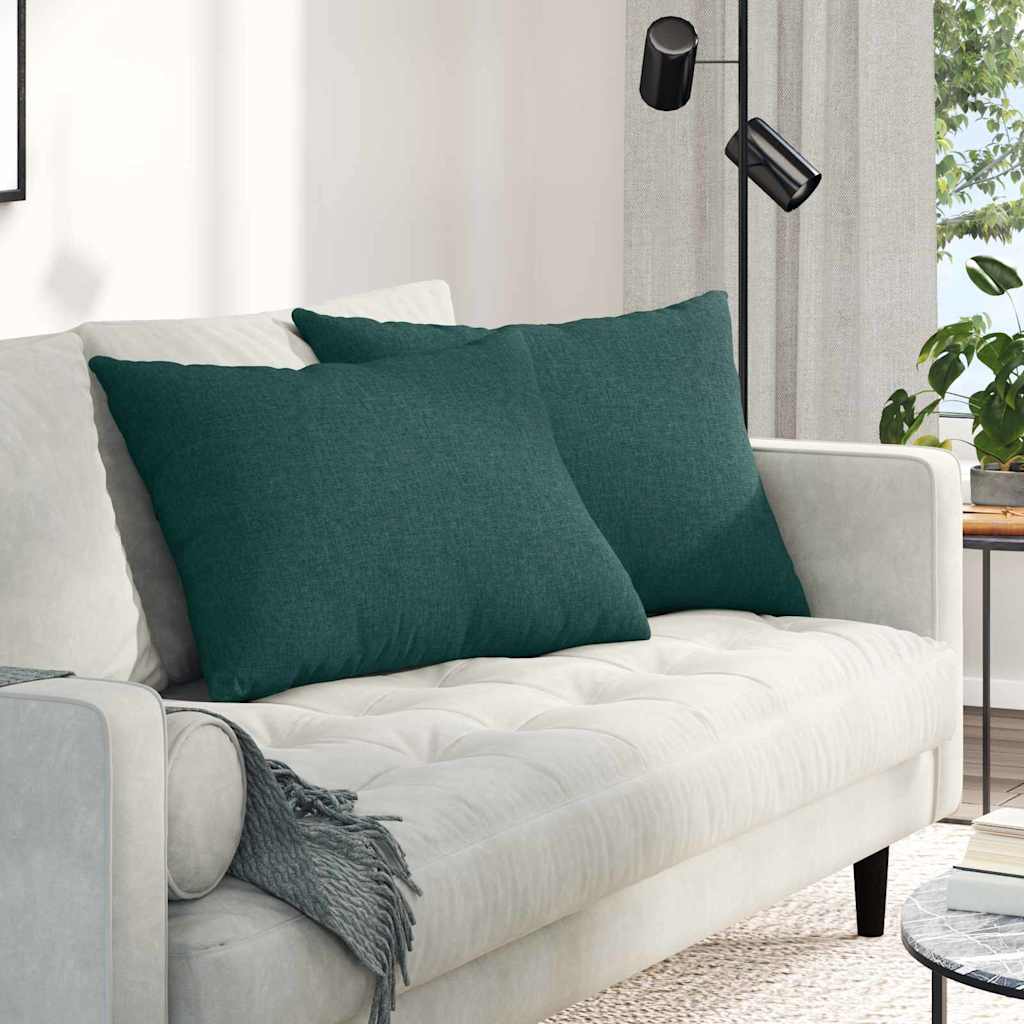 vidaXL Poduszki na sofę 2 pcs Ciemna zieleń 70 x 50 cm tkanina