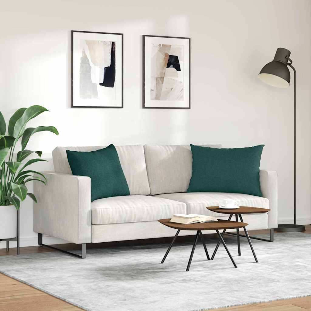 vidaXL Poduszki na sofę 2 pcs Ciemna zieleń 70 x 50 cm tkanina