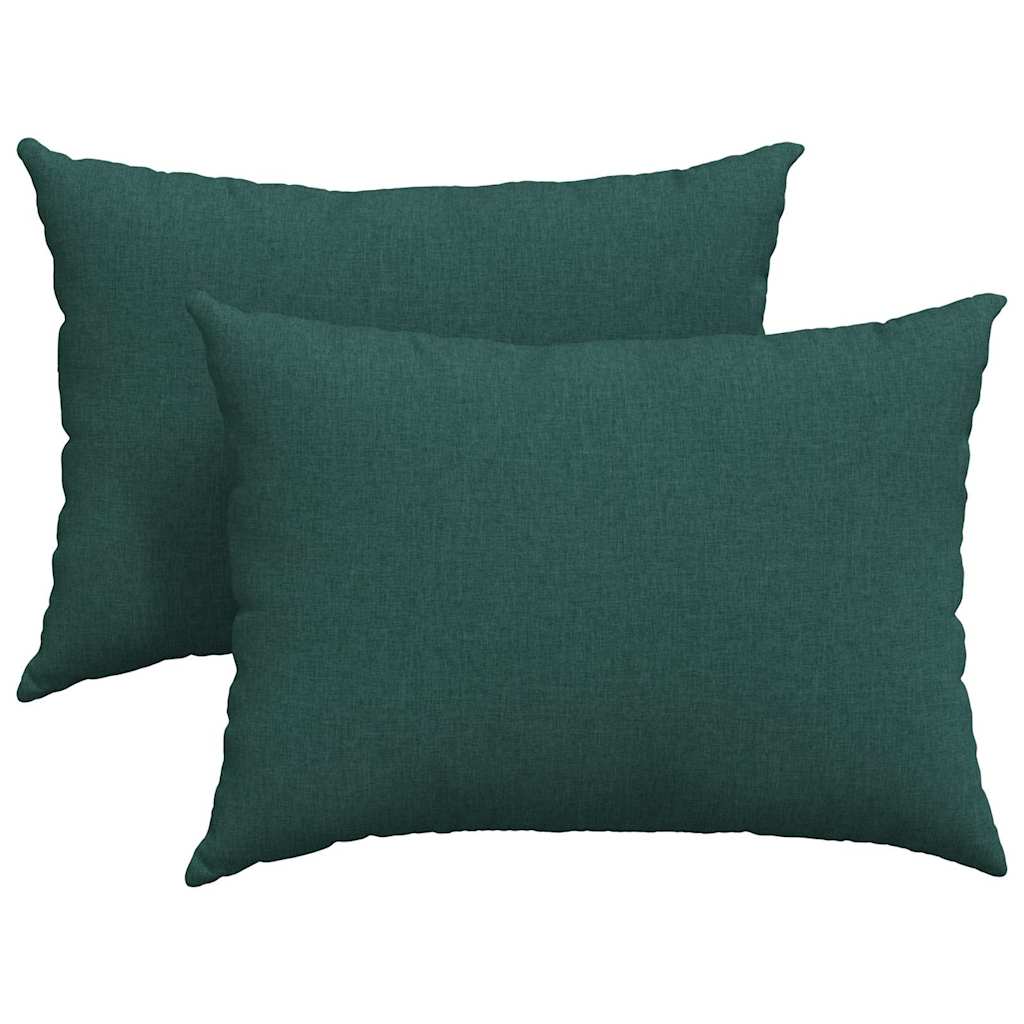 vidaXL Poduszki na sofę 2 pcs Ciemna zieleń 70 x 50 cm tkanina