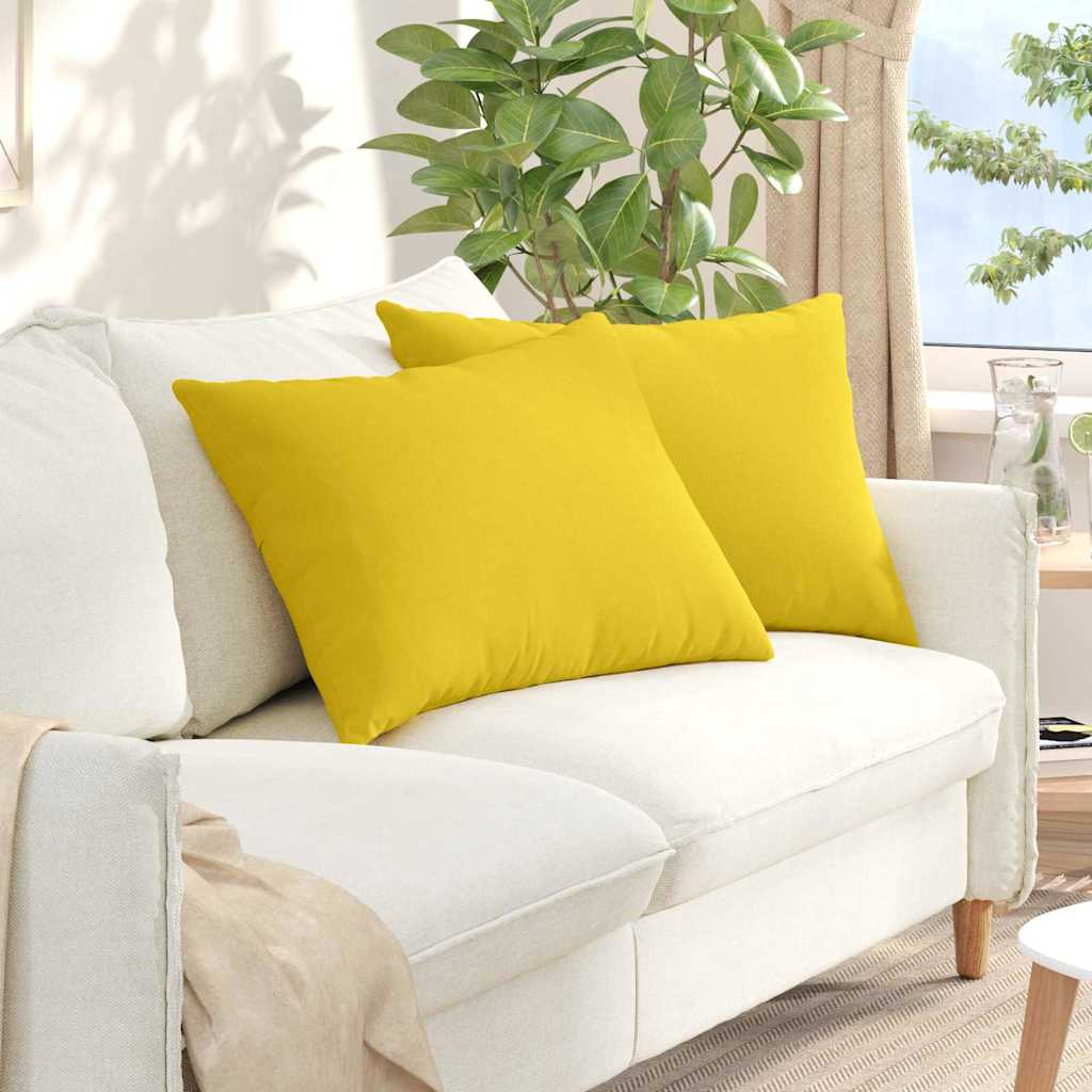 vidaXL Poduszki na sofę 2 pcs Jasnożółty 70 x 50 cm tkanina