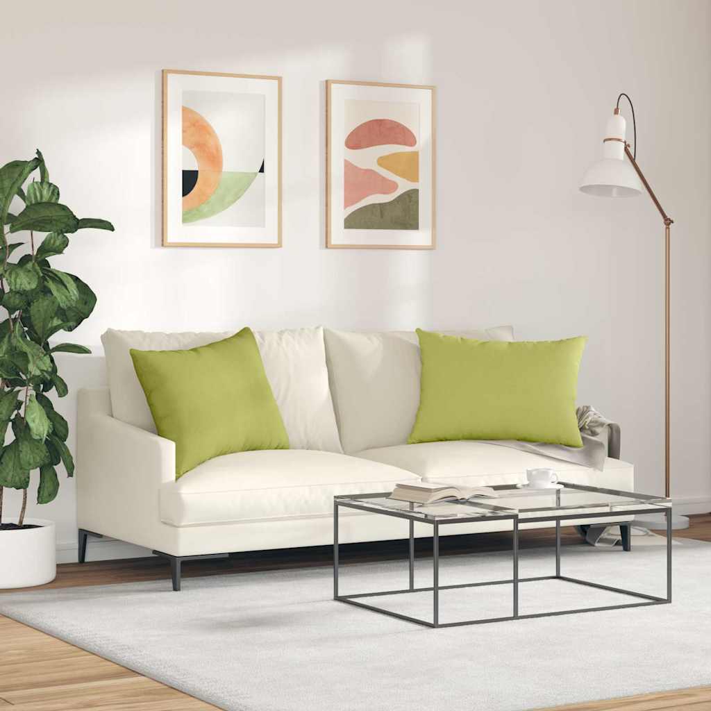 vidaXL Poduszki na sofę 2 pcs Jasnozielony 70 x 50 cm tkanina