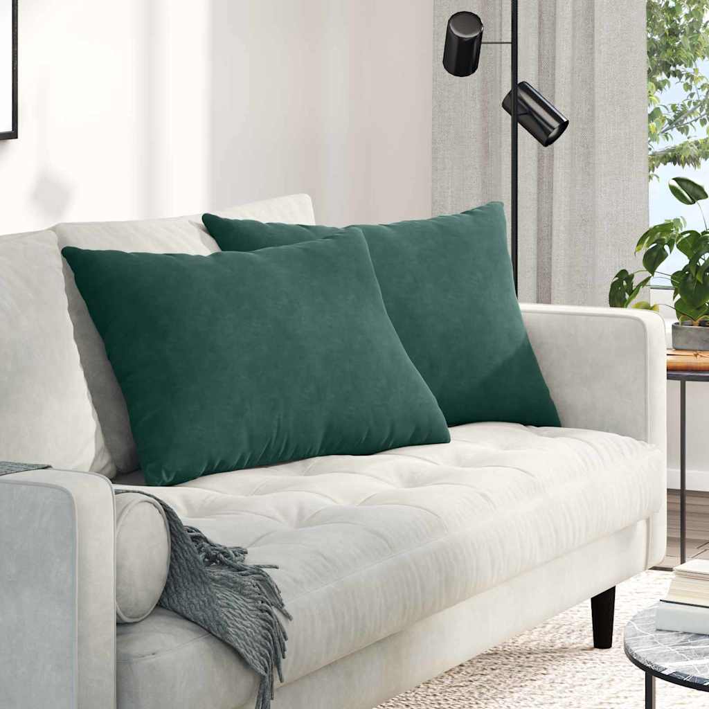 vidaXL Poduszki na sofę 2 pcs Ciemna zieleń 70 x 50 cm