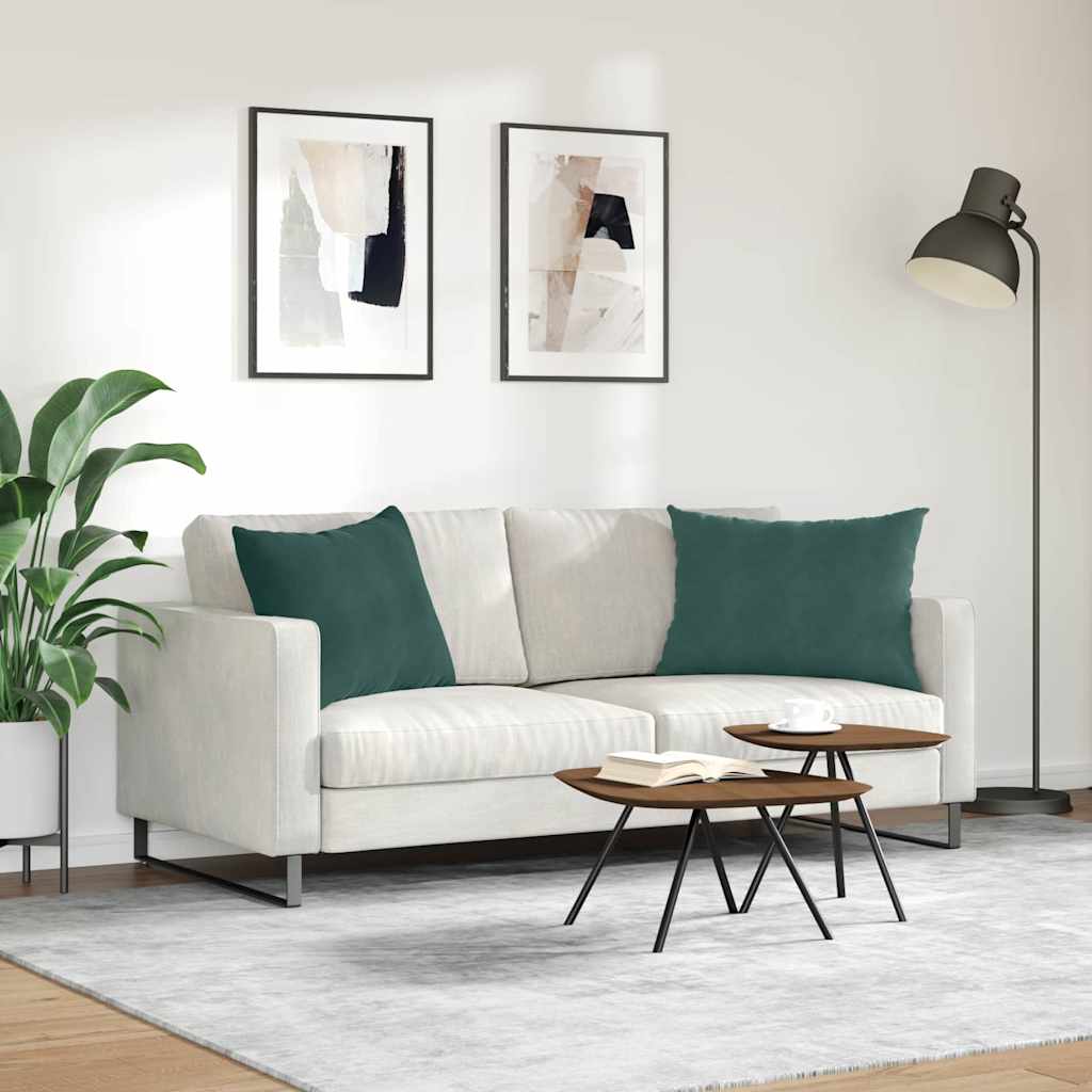 vidaXL Poduszki na sofę 2 pcs Ciemna zieleń 70 x 50 cm