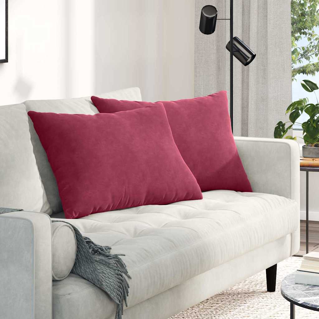 vidaXL Poduszki na sofę 2 pcs Czerwone wino 70 x 50 cm