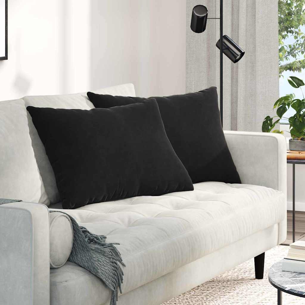 vidaXL Poduszki na sofę 2 pcs Czarny 70 x 50 cm Tkanina sztruksowa