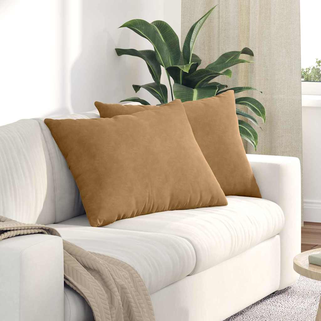 vidaXL Poduszki na sofę 2 pcs Brązowy 70 x 50 cm Tkanina sztruksowa