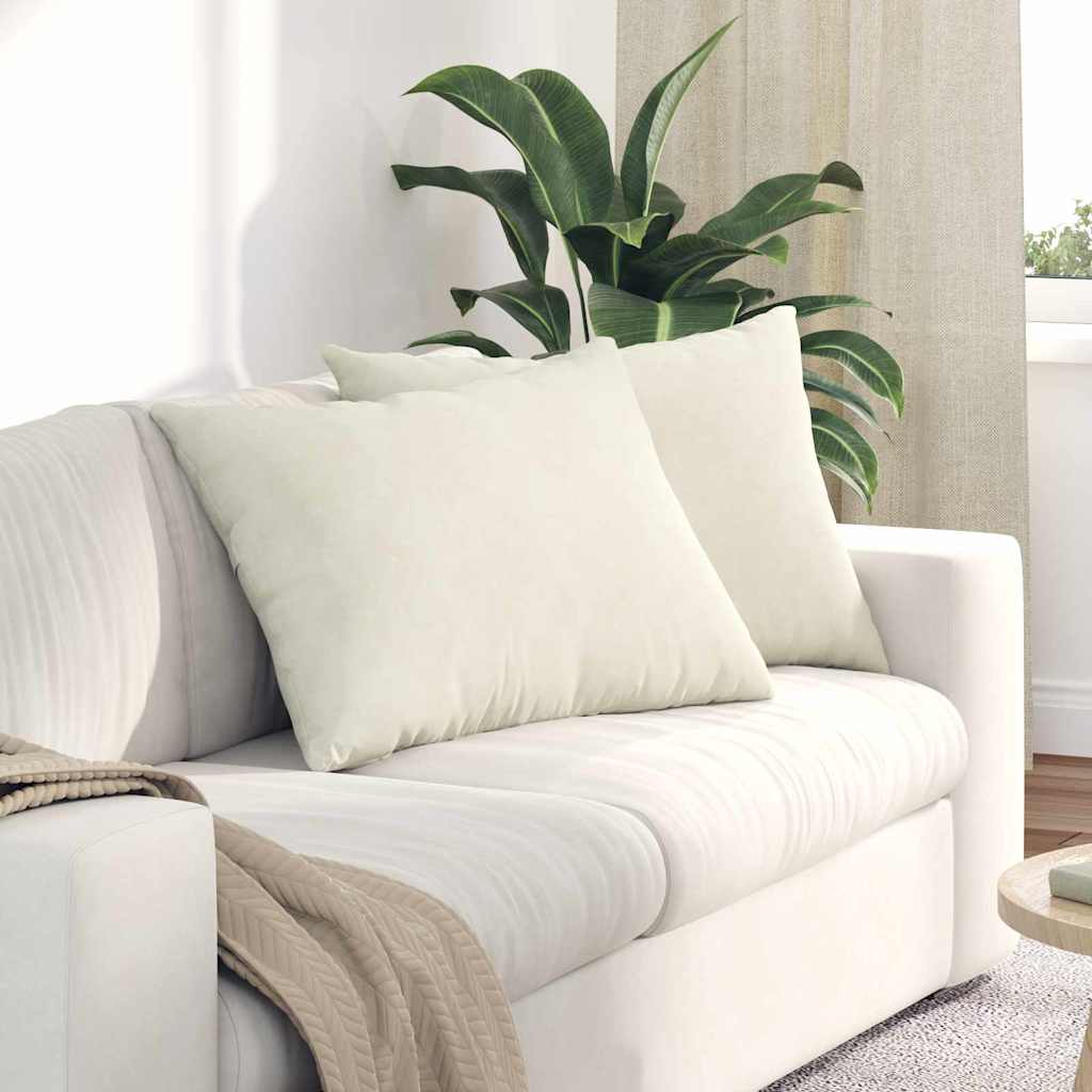 vidaXL Poduszki na sofę 2 pcs Kremowy 70 x 50 cm Tkanina sztruksowa